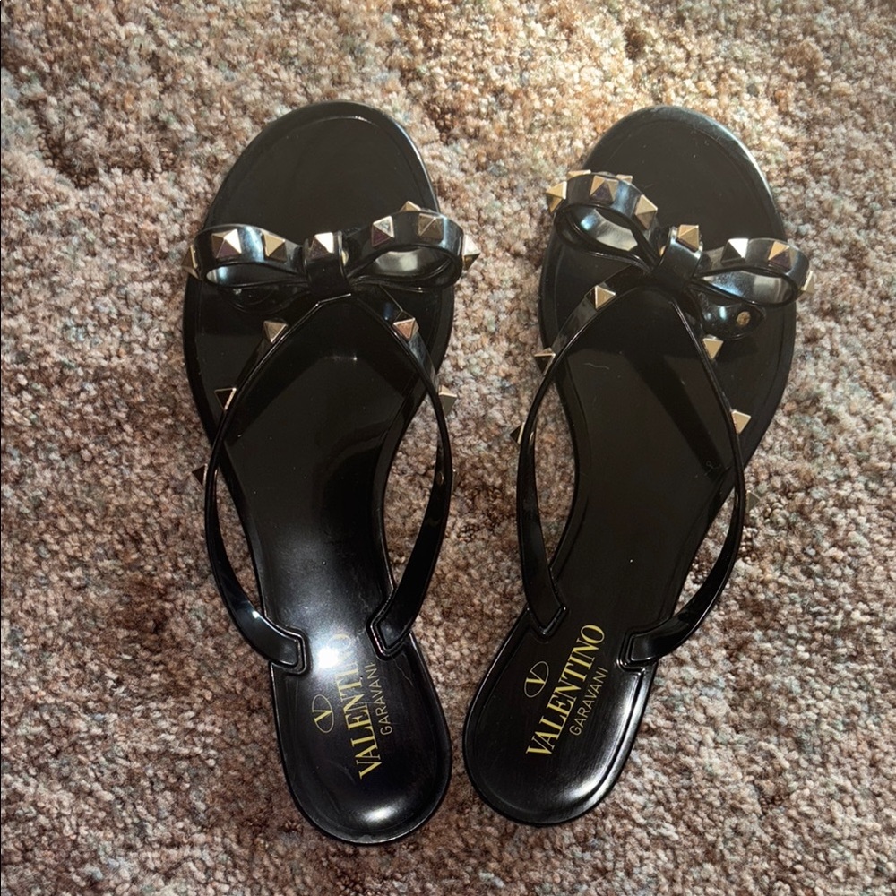 Valentino Black Studded Sandals